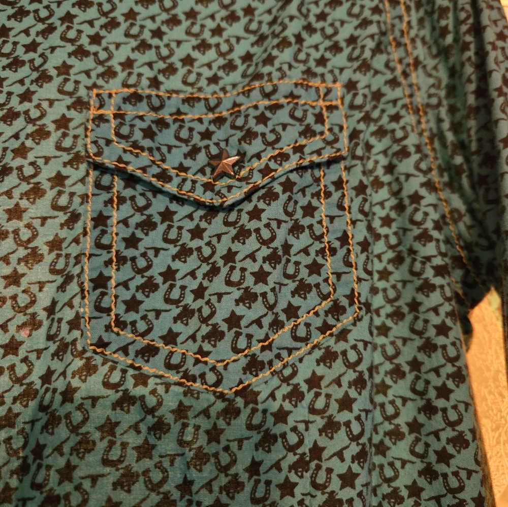 Ariat Turquoise Patterned Shirt - image 4